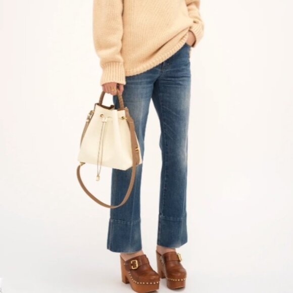 Chloé Marcie Grained Calfskin Bucket Bag Misty Ivory - Picture 5 of 16
